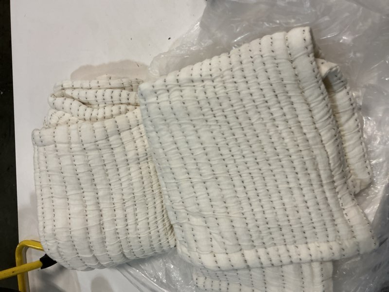 Condition photo showing Good Condition for organic cotton channel stitch sham set, king/cal king, undyed