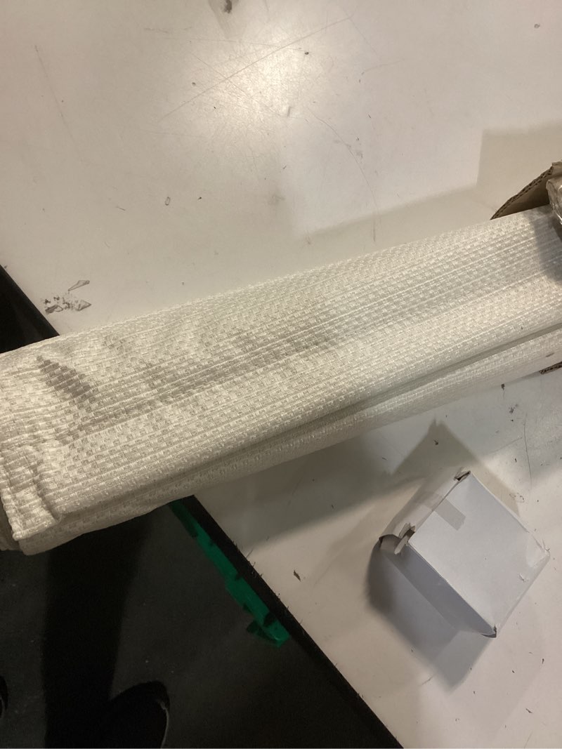 Condition photo showing Good Condition for madison park galen cordless roman shade, 31"w x 64"h, sheen ivory – room darkening, thermal insulated, energy efficient window blind with subtle sheen basketweave fabric for privacy room darkening basketweave sheen ivory 31"w x 64"h