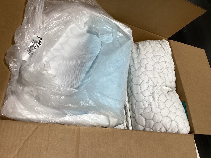 Condition photo showing Good Condition for qutool cooling pillow for sleeping 2 pack, luxury shredded memory foam bed queen pillows set of 2, cool pillow for hot sleepers adjustable firm pillow for side, back, stomach sleepers soft yet support white-cooling basic queen(2 pack)-20'*30'
