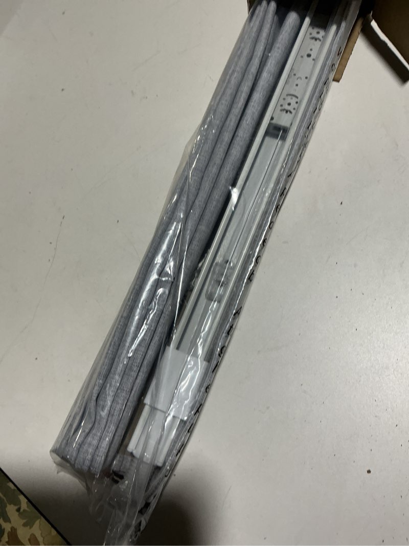 Condition photo showing Good Condition for LazBlinds No Drill Roman Shades for Windows, Cordless Blackout Window Shades with UV Protection, Polyester Fabric for Bedroom & Living Room, 27" W x 64" H, Grey Blackout - Faux Linen - Grey 27"W x 64"H