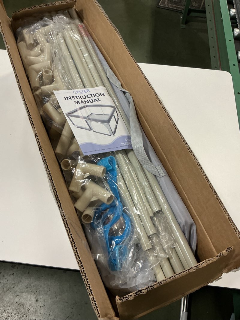 Condition photo showing New/Like New for Omzer Baby Playpen with Mat 71x59inch: Large Playpen for Babies and Toddlers Indoor Safety Play Pen with Soft Breathable Mesh - All-Wrapped Sponge Sturdy Play Yard with Stable Mat Magic Sticker Grey 71x59x26 Inch