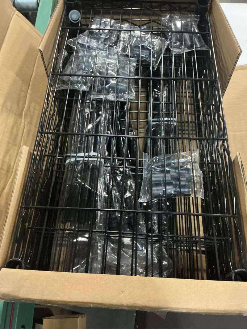 Condition photo showing Good Condition for regiller 6 wire shelving steel storage rack adjustable unit shelves for laundry bathroom kitchen pantry closet(black,11.7" d x 21.4" w x 63" h) black 6tier 11.7"d x 21.4"w x 63"h
