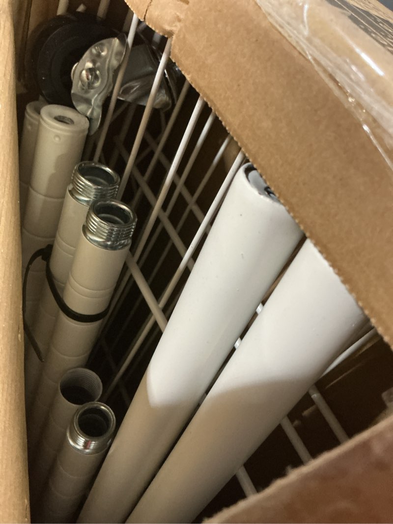 Condition photo showing Good Condition for FUTASSI White Clothing Rack with Grey Cover, P1C Plus Rolling Closets with Wheels, Metal Garment Rack for Hanging Clothes, Clothing Storage Wardrobe, 46" W x 18.5" D x 80.7" H, Load 524 Pounds White Rack with Grey Cover