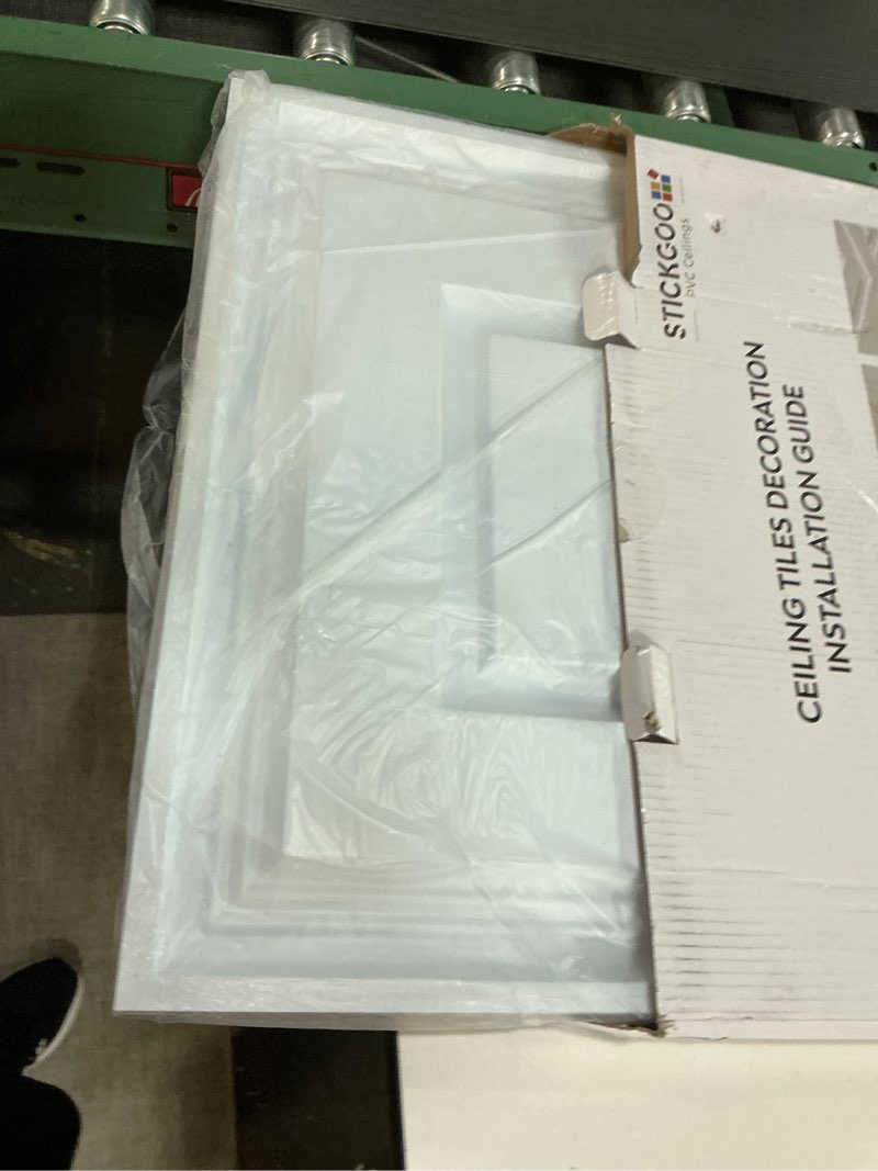 Condition photo showing Good Condition for STICKGOO Glue Up Ceiling Tiles, 24x24 Inch PVC Decorative Drop Ceiling Tile Antique Copper 48 Sq. Ft, Pack of 12 Tiles 24"x24" Antique Copper