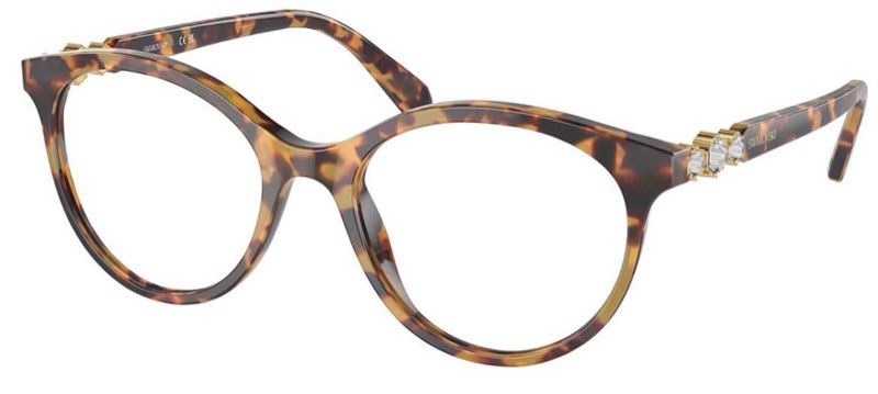 Swarovski SK2019F Asian Fit 1040 Women's Eyeglasses Tortoiseshell Size 54 (Frame Only) - Blue Light Block Available