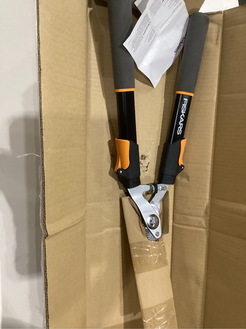 Condition photo showing As Is for fiskars power-lever extendable hedge shears,