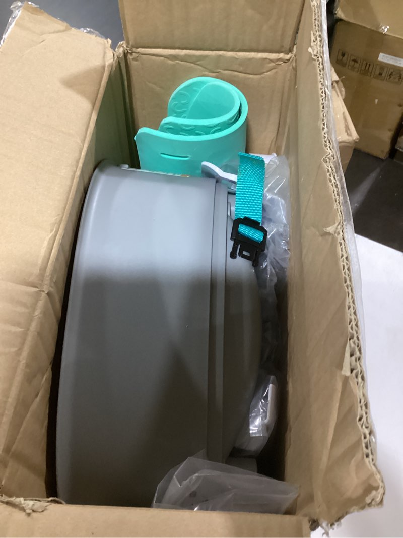 Condition photo showing As Is for Infantino Music & Lights 3-in-1 Discovery Seat & Booster, Toddler Booster Seat for Dining Table or Kitchen Chair, Baby Activity Center & Snack Tray, Teal Teal Seat