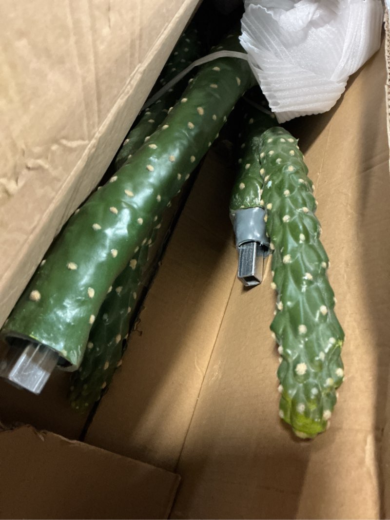 Condition photo showing As Is for 62inch artificial cactus faux cacti fake cactus saguaro potted plants for indoor outdoor home offices store decoration