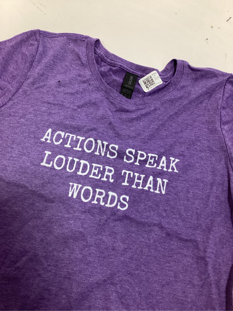 Condition photo showing As Is for (Similar design)Actions Speak Louder Than Words T-Shirt(M)