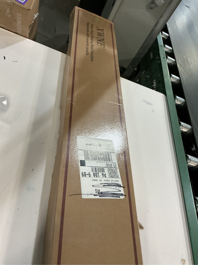 Condition photo showing New/Like New for 50 inch Heavy Duty Floating Shelf Bracket Set of 2?6 Inch Rod Solid Steel Hidden Shelf Brackets for Floating Wood Shelves?Invisible Wall Mount Bracket for Home & Office(50 inch with Build Kit)