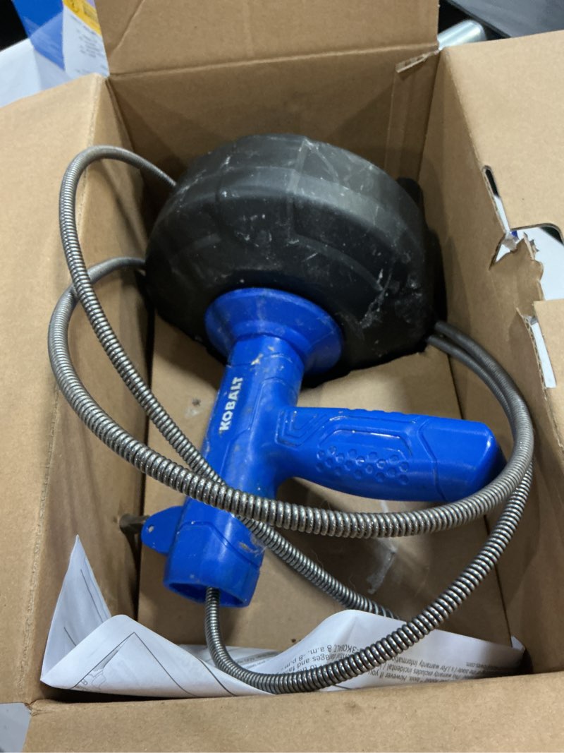Condition photo showing As Is for kobalt 1/4-in x 25-ft high carbon wire hand auger for drain
