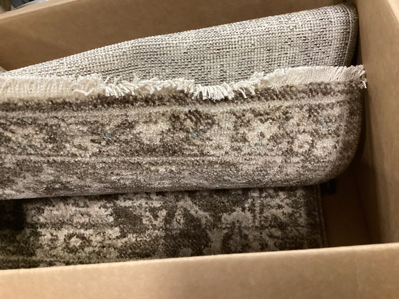 Condition photo showing Good Condition for loloi chris loves julia palma collection plm-09 brown/earth 2'-3" x 3'-10" fringe accent rug vintage style boho living room bedroom carpet brown / earth 2'3" x 3'10" (rectangular)