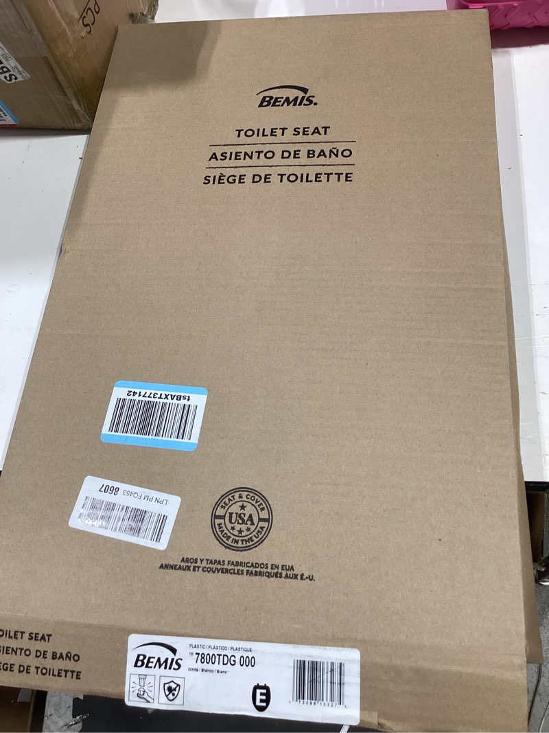 Condition photo showing Good Condition for bemis 7800tdg commercial closed front plastic toilet seat, heavy duty industrial seat with lid, secure installation for long lasting hospitality use, elongated, white elongated white
