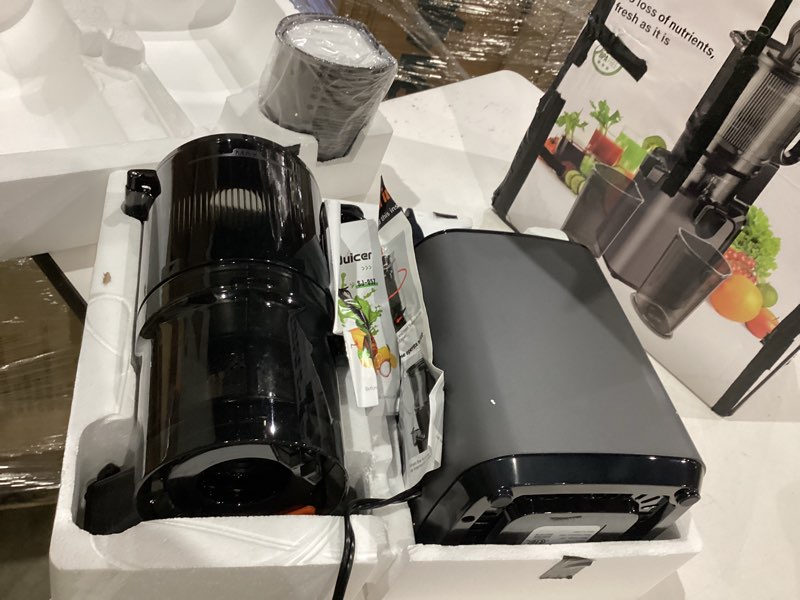 Condition photo showing Good Condition for juicer machines with 5.8" large feed chute, cold press juicer for whole vegetables and fruits 400w, slow masticating juicer easy to clean juice extractor machine high juice yield