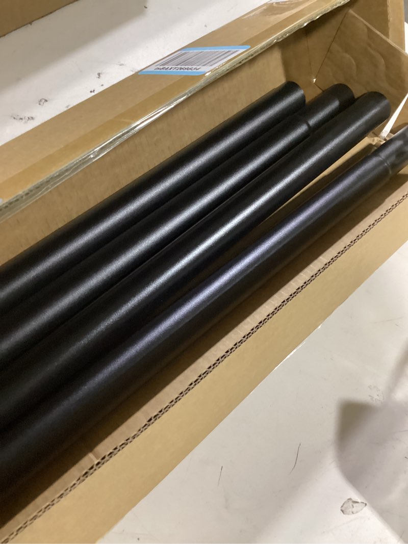Condition photo showing Good Condition for extra long tension curtain rod 39-173 in (3.3-14ft), outdoor curtain rods no drilling for patio windows, one-click telescopic rod, heavy duty tension rod shower curtain rod room divider, black 39-173 " black