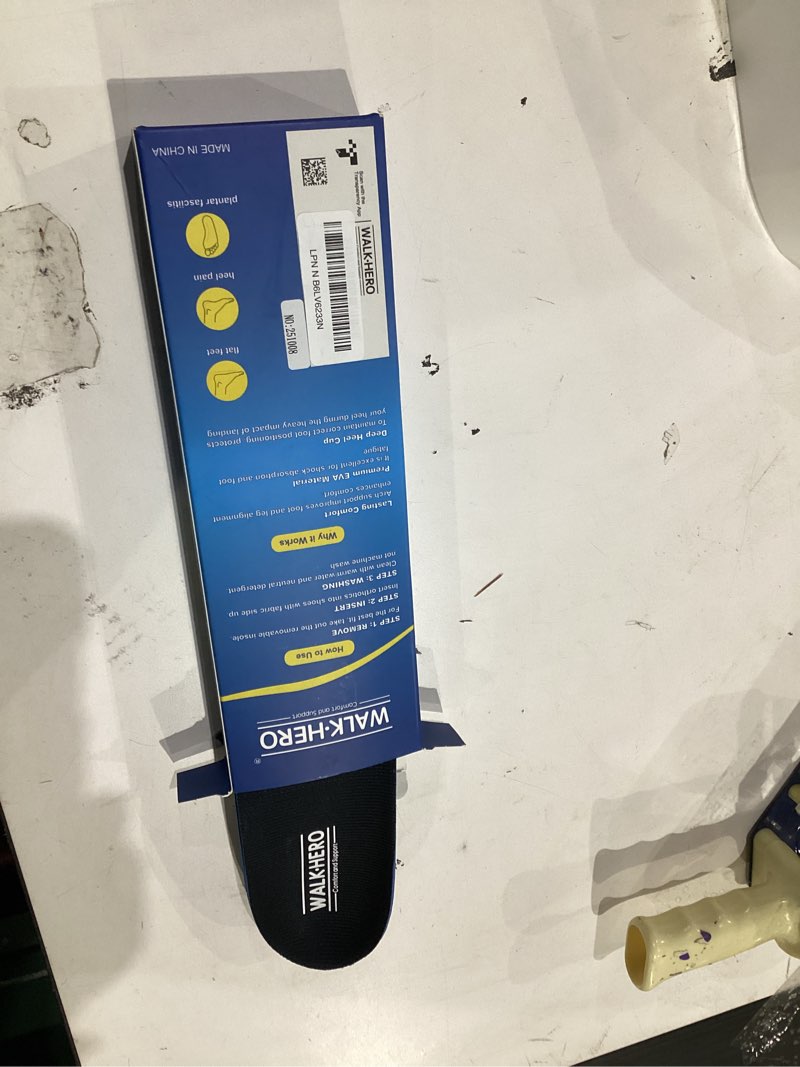 Condition photo showing Good Condition for Plantar Fasciitis Relief - Arch Support Insoles for Men Women, Shoe Inserts for Flat Feet, Orthotic Shoe Insoles All-Day Energy and Comfort with Every Step (Mens 11-11 1/2 | Womens 13-13 1/2) Blue Mens 11 - 11 1/2 | Womens 13 - 13 1/2