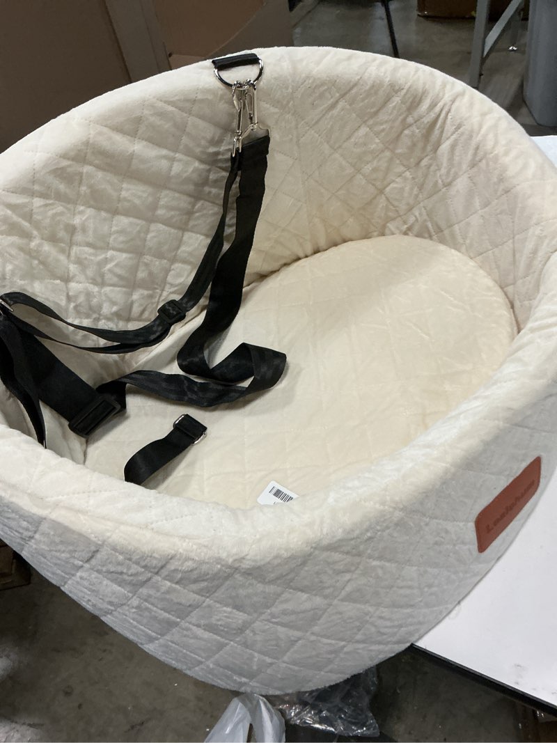 Condition photo showing As Is for Dog Car Seat for Large/Medium Dog, Dog Booster Seat for Dogs Under 55Lbs or 2 Small Dogs, Detachable and Washable Travel Dog Seat with Thick Cushion and Storage Pockets (Beige)