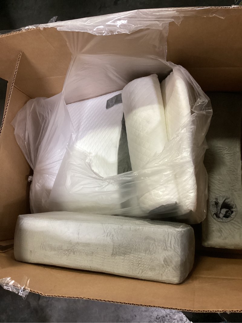 Condition photo showing Good Condition for Similar Bed Wedge Pillow, 4PC Adjustable Memory Foam Triangle Wedge Pillow Set For After Surgery, Pillow Wedge For Sleep Apnea, Back Pain Relief, Acid Reflux Relief, Orthopedic Pillow Wedge For Sleeping, Grey