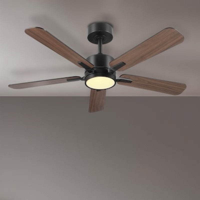  harbor breeze northbrook 42-in matte black led covered outdoor ceiling fan with light and