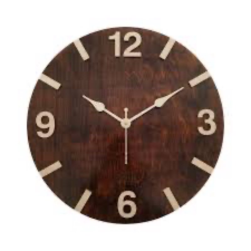 Edssica 12" Modern Slim Wood Finish Wall Clock – Mid Century Round Decorative Clock for Living Room,