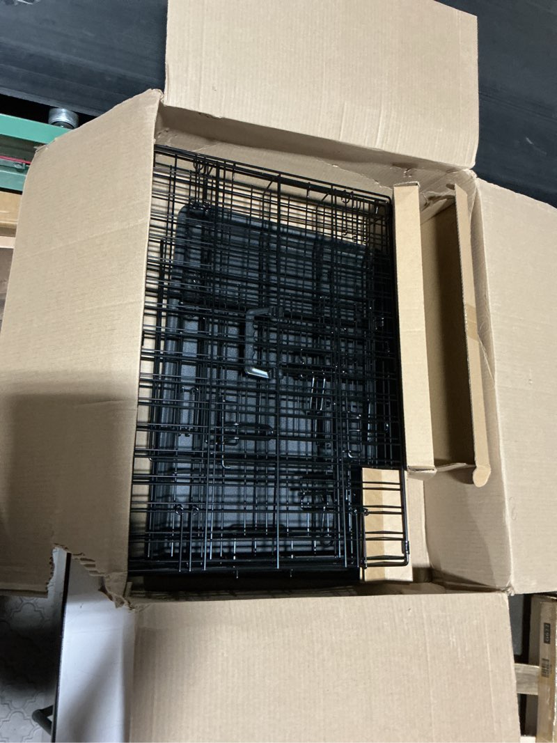 Condition photo showing Good Condition for amazon basics durable, foldable metal wire small dog crate with tray, single door, 24 x 18 x 20 in, black 24 x 18 x 20 in single door w/ divider