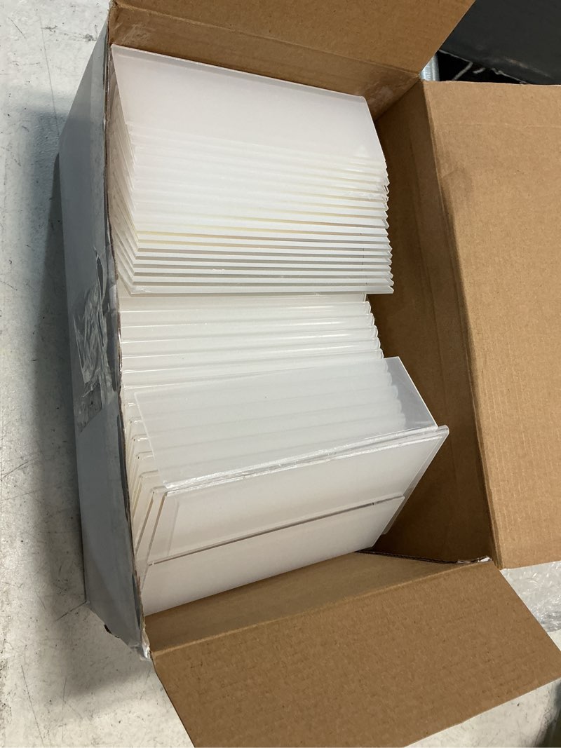 Condition photo showing Good Condition for 36 count acrylic picture frames 6 x 4 inch horizontal slanted sign holders clear acrylic photo frame slanted back plastic picture self standing photo sign for home table office desk bedroom