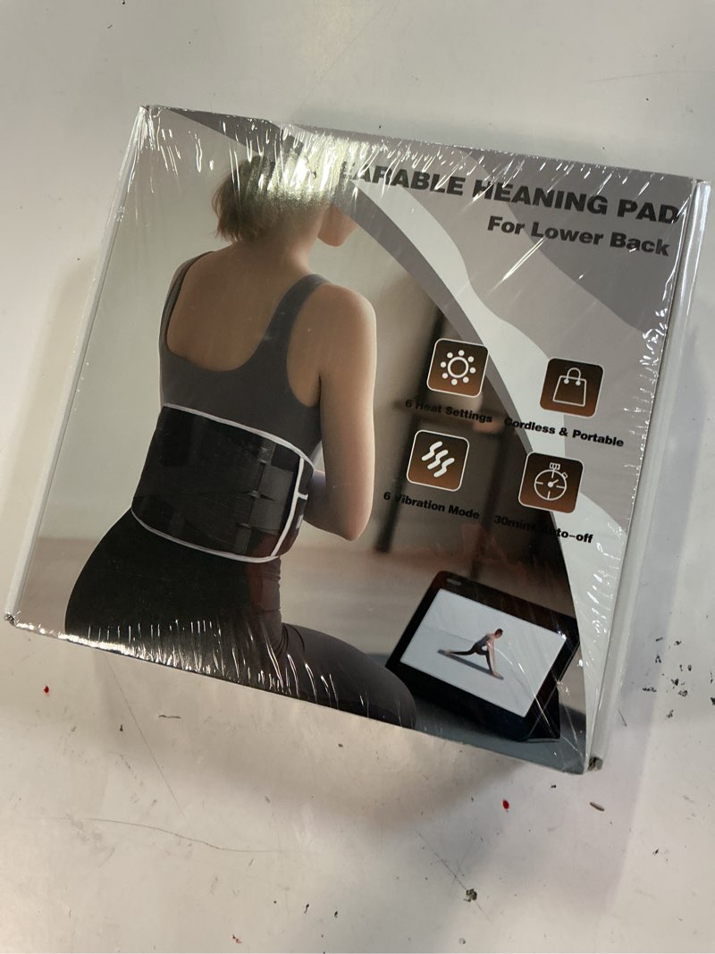 Condition photo showing New/Like New for cordless heating pad for back pain relief: 7000mah lower back massager with 6 heat 6 vibration, portable heating pad for cramps, birthday gifts for women men mom dad large