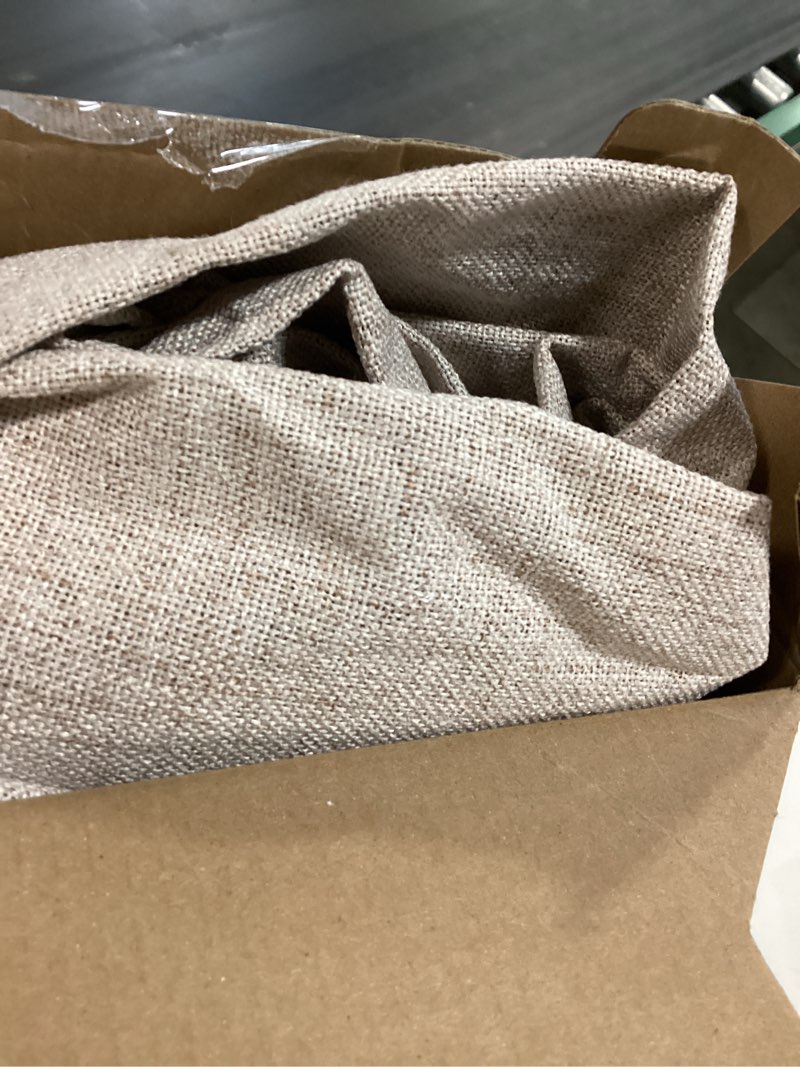 Condition photo showing New/Like New for miulee 100% blackout linen textured curtains for bedroom solid thermal insulated natural beige grommet room darkening curtains & drapes luxury decor for living room nursery 52 x 84 inch (2 panels)