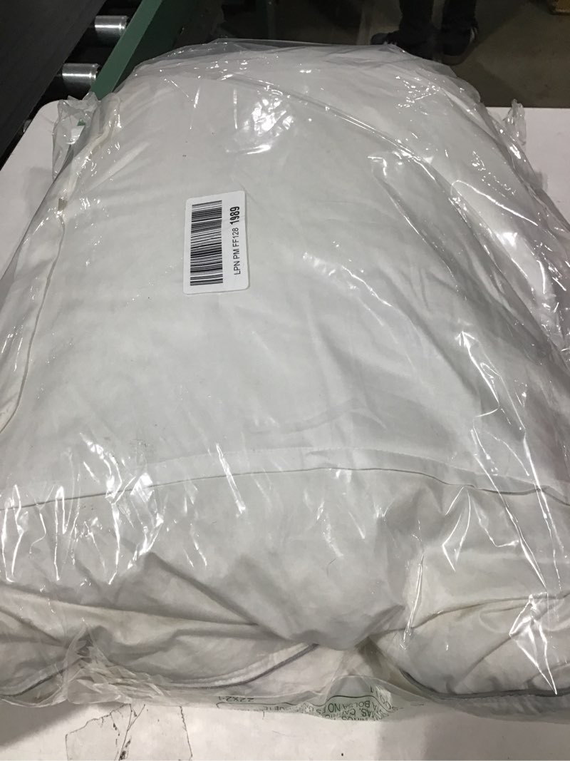 Condition photo showing Good Condition for 750 Fill Power White Goose Down Pillow, Standard Size 20x26 Inches - for Back, Side and Stomach Sleepers - Includes Pillowcase for Home, Travel, Dorm or Guest Room (1 Pack) Goose Down Standard (U.S. Standard)
