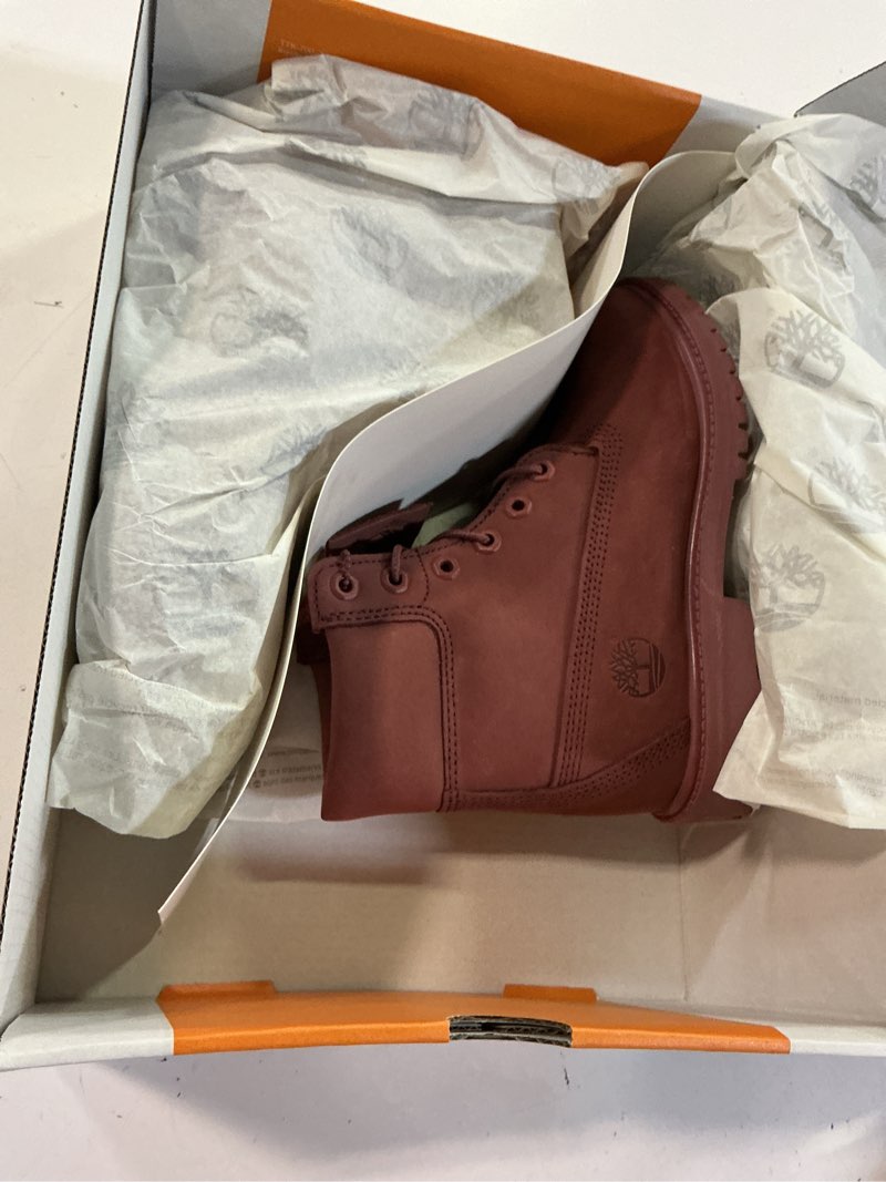 Condition photo showing Good Condition for timberland women’s 6” premium waterproof boot 5 wide medium red nubuck