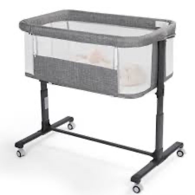 Baby Bassinet And Bedside Sleeper For Baby , 7 Height Adjustable Bedside Bassinet With Wheels
