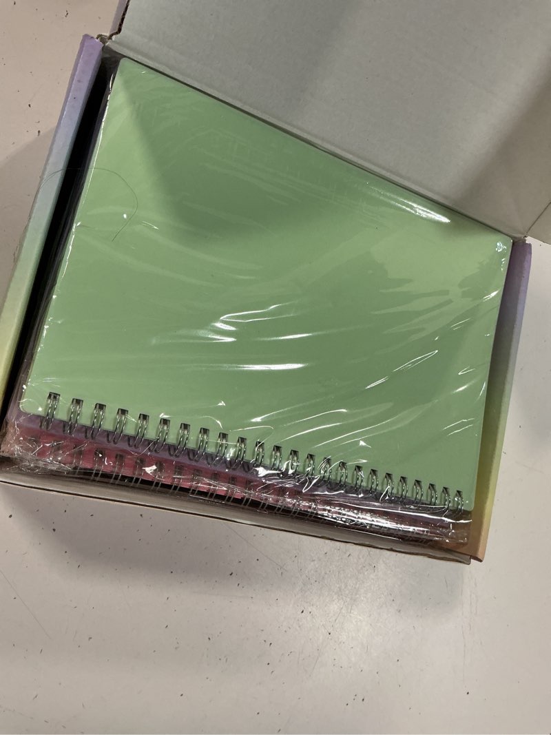 Condition photo showing New/Like New for a5 dotted spiral notebook, 6 pack 120 pages, dot grid journal with 120 gsm thick dotted bullet paper, 6 macaron transparent colors hardcover, for bullet journaling 5.7"x 8.5"