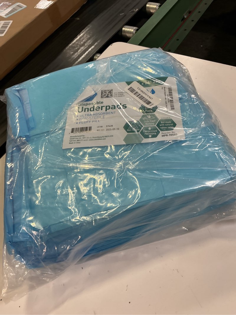 Condition photo showing New/Like New for medpride disposable underpads 17'' x 24'' (100-count) incontinence pads, bed covers, puppy training | thick, super absorbent protection for kids, adults, elderly | liquid, urine, accidents