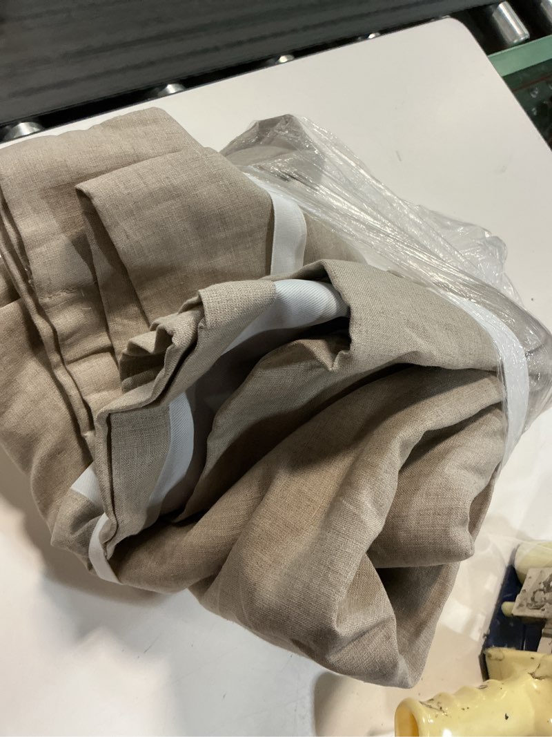 Condition photo showing Good Condition for european linen room darkening curtain, 48x96, dark flax ( 1 panel