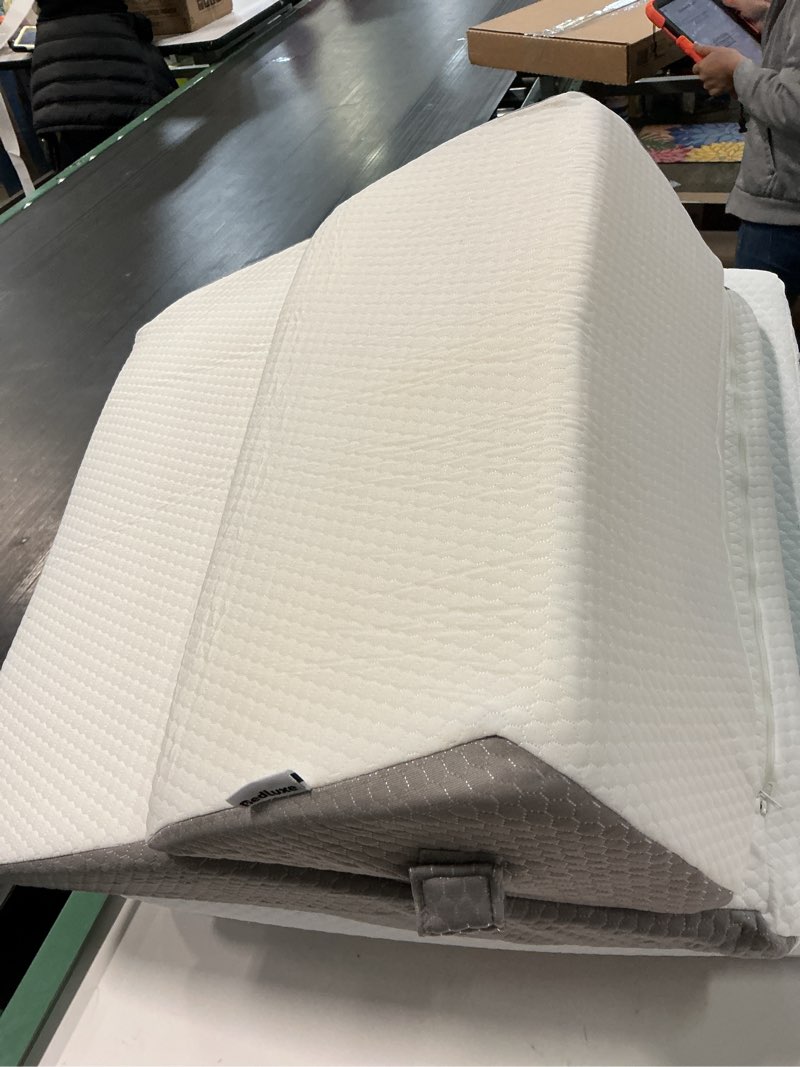 Condition photo showing As Is for K?lbs Memory Foam Adjustable Bed Wedge Pillow - 9" & 12" - 7 in 1 Height | Stylish Chic Jacquard Cover | Multi Use Wedge Pillow for Sleeping, Wedge Pillows for Acid Reflux, Heartburn, GERD, Snoring