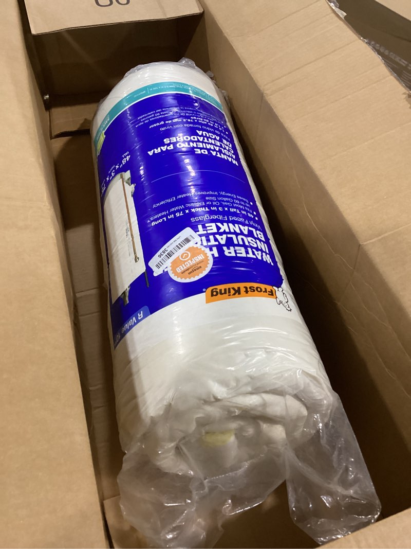 Condition photo showing Good Condition for Frost King SP57/11C All Season Water Heater Insulation Blanket, 3” Thick x 48” x 75”, R10 48" x 3" Thick x 75" Round Blanket
