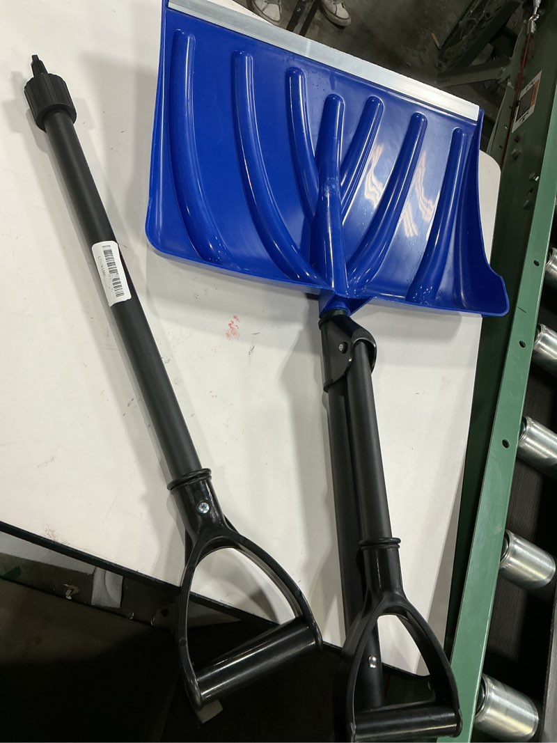 Condition photo showing As Is for Snow Shovel for Driveway, 48 Inch Winter Snow Removal with Plastic Double Handle, Ergonomic Lightweight Snow Shovel for Home Sidewalk Garden Car Garage Outdoor 48"