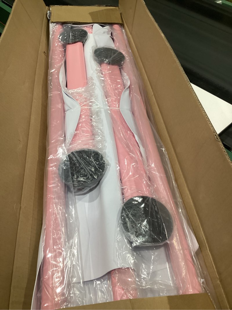 Condition photo showing As Is for Dolibest Freestanding Ballet Bar, Height Adjustable Ballet Bar, Heavy Duty Dance Bar, with Non-Slip Rubber Pads, Enhanced Stability, Dance/Yoga/Fitness Stretching Bar, Ideal for Kids and Adults Pink- 4ft Steel Cross Bar