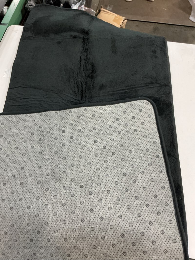 Condition photo showing Good Condition for arogan luxury long bathroom runner rug, thick soft and absorbent microfiber non slip bath mat, rubber backing quick dry rugs carpets, machine washable plush mats for shower floor, black 2' x 5' (24\" x 60\") black