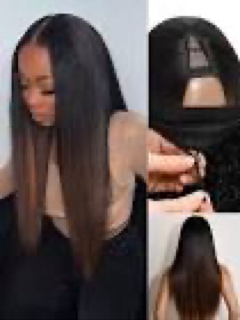 brown highlight u part wig for black women layered yaki straight v part wig synthetic half wigs glue