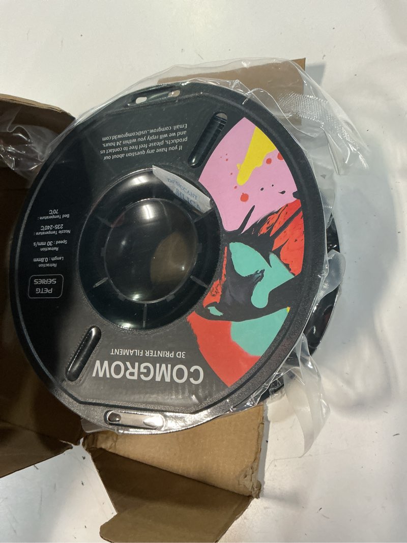 Condition photo showing New/Like New for comgrow petg 3d printer filament 1.75mm, high precision and tough 3d printer filament 2kg (4.4lbs), dimensional accuracy +/- 0.02 mm, fit most 3d printers black+black