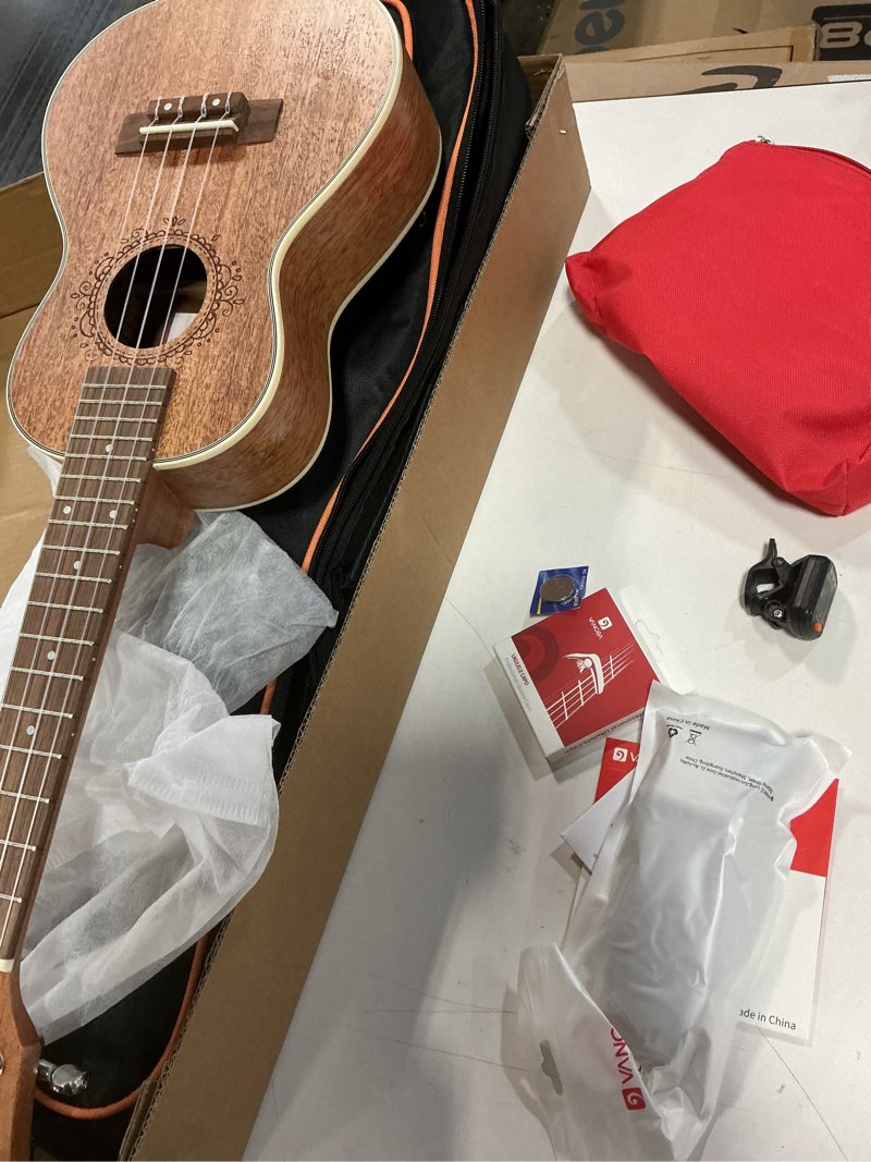 Condition photo showing Good Condition for Ukulele Concert Mahogany Bundle 23 inch Ukelele for Beginners Adults Professional Four String Wooden Hawaiian Starter Uke Kit, by Vangoa 23 Inch Concert Natural