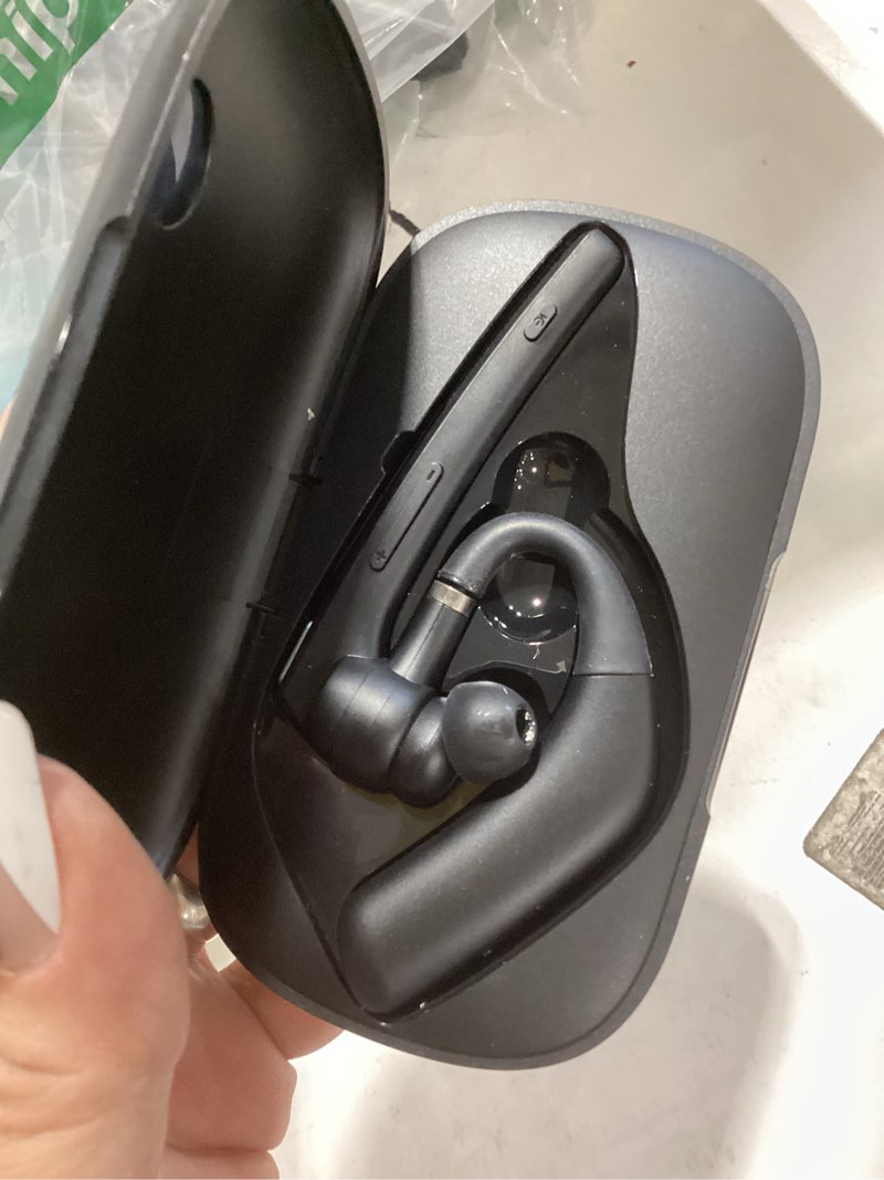 Condition photo showing New/Like New for bluetooth headset with 72-hour talk time & 500mah charging case, bluetooth v5.3 headset with noise cancelling mic – wireless earpiece hands-free headphones for office trucker driving business,black
