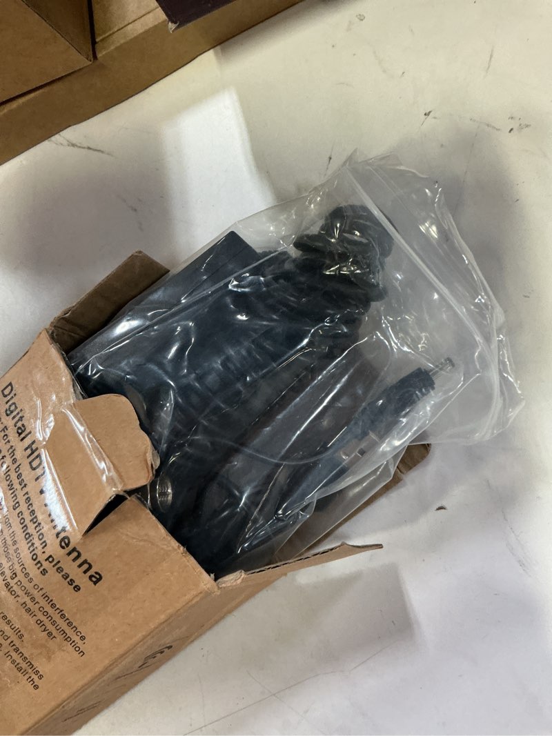 Condition photo showing New/Like New for tv antenna indoor, antenna for smart tv, support 4k 1080p with signal booster for local channels, long range reception - cable length 18ft (dark grey)