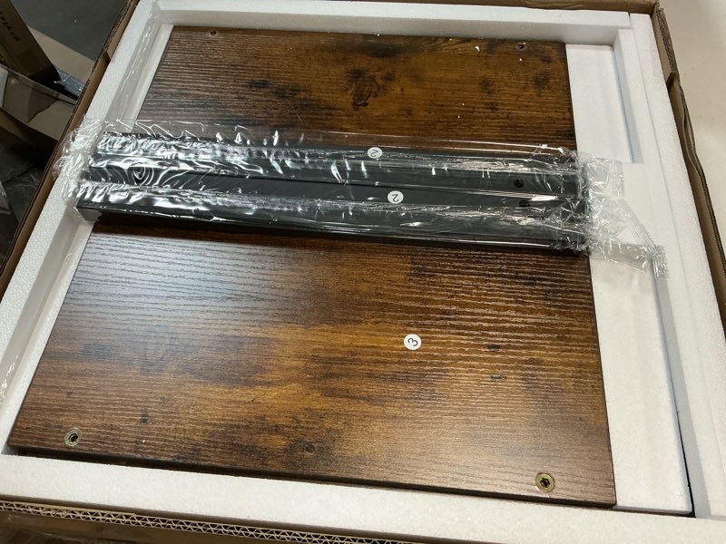 Condition photo showing New/Like New for VEVOR End Table 18" Square, 2-Tier Side Table with Open Storage Shelves, Industrial Nightstand Bedside Table with Metal Frame & Wood Top, Small Sofa Table for Living Room, Bedroom, Office, Dorm 18" x 18" x 20"