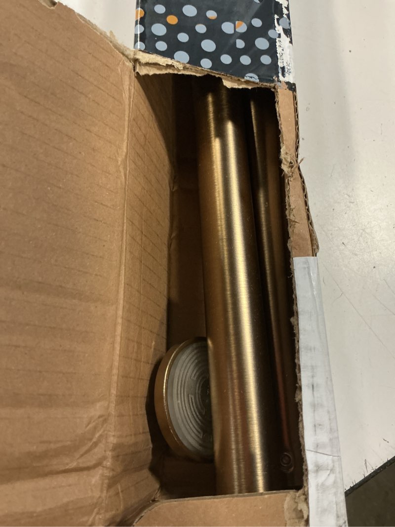 Condition photo showing As Is for ivilon tension curtain rod - spring tension rod for windows or shower, 24 to 36 inch. warm gold 24" to 36" warm gold