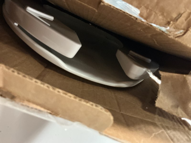 Condition photo showing Good Condition for centoco elongated toilet seat, open front with cover, heavy duty commercial, stainless steel self sustaining hinge, plastic, made in the usa, 820stss-001, white elongated commercial