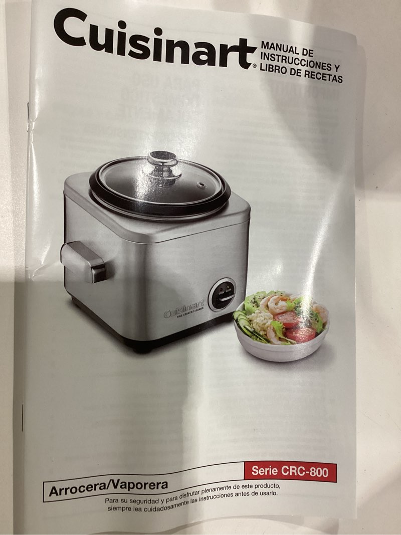 cuisinart 8-cup rice cooker, silver, crc-800nas, not tested