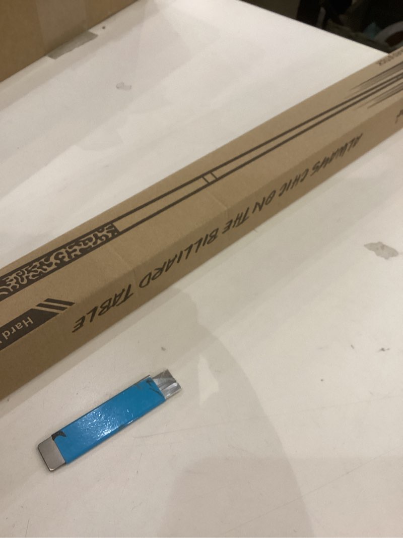 Condition photo showing New/Like New for Pool Cue Stick 58 Inch 2-Piece Billiard Cue with Geometric Sword Inlays, Unwrapped Grip, Maple Shaft, 13mm Tip with Chalk White 18Oz