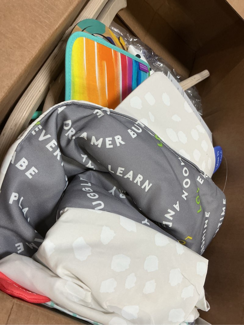 Condition photo showing As Is for LOVEVERY, The Newborn Gift Set, Play Gym with Sensory Strands and Looker Play Kit, Baby Development Essentials, Ages 0+